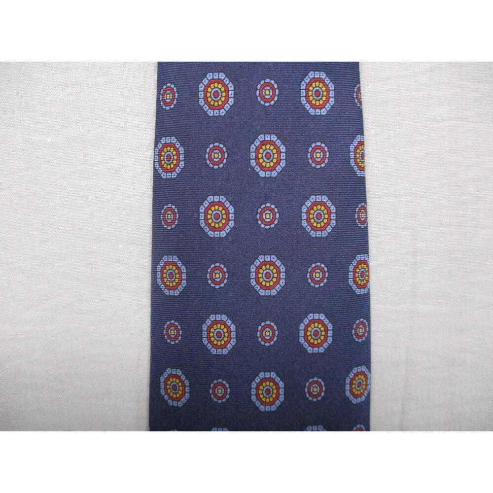 Brooks Brothers Navy Circular Pattern Classic Tie Mens Size O/S